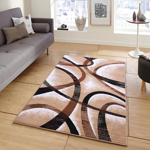 Beige Premier Collection Indoor Contemporary Style Rectangular Area Rug Cozy & Comfortable Modern Colors Rugs for Bedroom, Living Room, Floor Covering