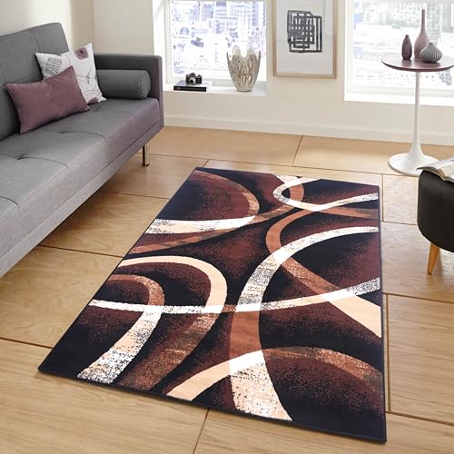 Black Premier Collection Indoor Contemporary Style Rectangular Area Rug Cozy & Comfortable Modern Colors Rugs for Bedroom, Living Room, Floor Covering