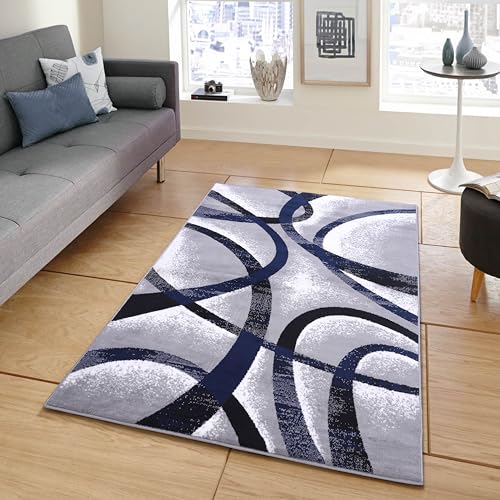 Grey Premier Collection Indoor Contemporary Style Rectangular Area Rug Cozy & Comfortable Modern Colors Rugs for Bedroom, Living Room, Floor Covering