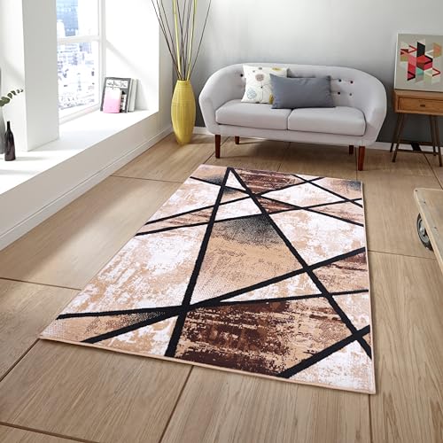 Gold Premier Collection Indoor Rectangular Area Rug Contemporary Style Rugs for Bedroom, Living Room, Floor Covering